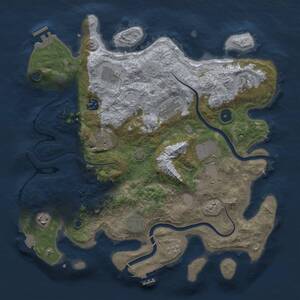 Thumbnail Rust Map: Procedural Map, Size: 3700, Seed: 2007668270, 15 Monuments