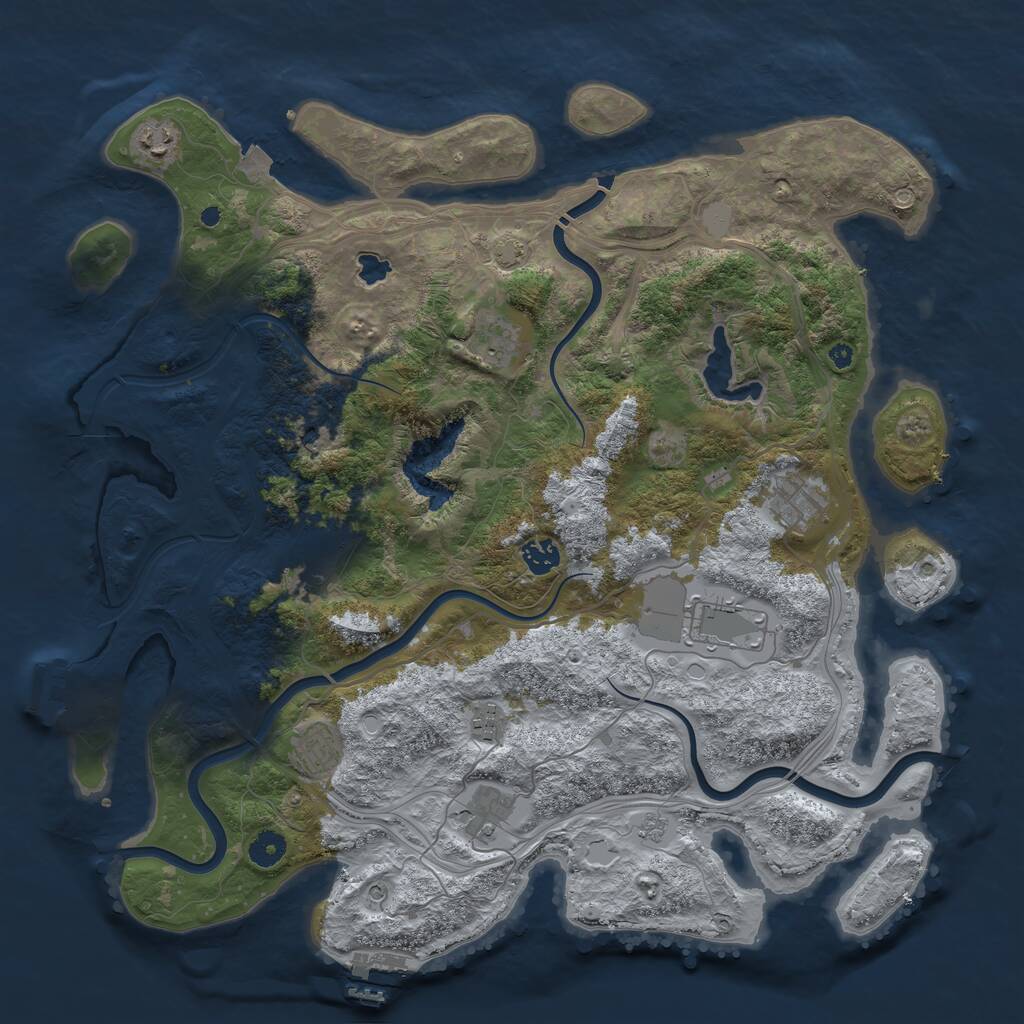 Rust Map: Procedural Map, Size: 4250, Seed: 174470090, 15 Monuments