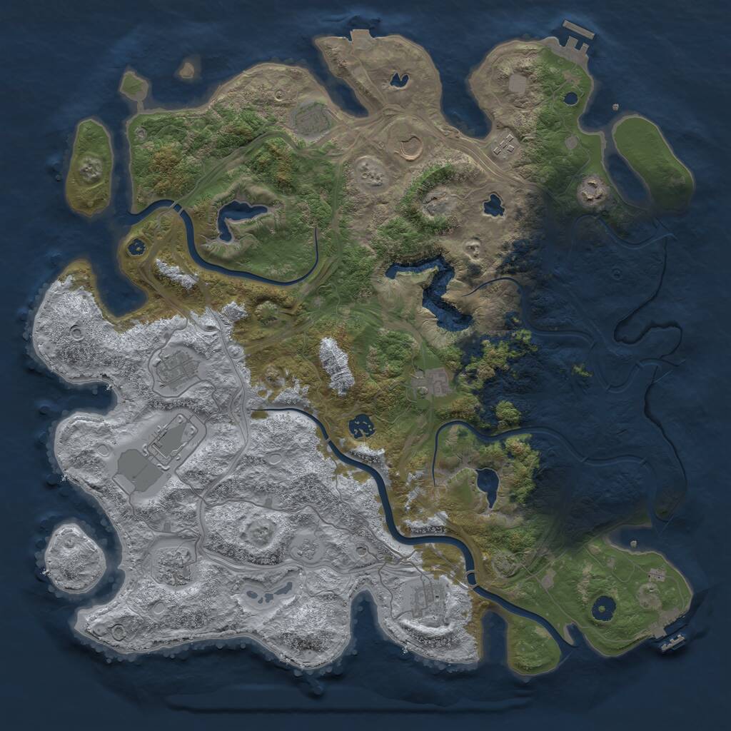 Rust Map: Procedural Map, Size: 4500, Seed: 318974875, 16 Monuments
