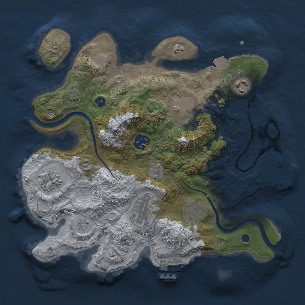 Rust Map: Procedural Map, Size: 3000, Seed: 11651, 13 Monuments