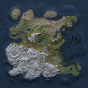 Thumbnail Rust Map: Procedural Map, Size: 3000, Seed: 11651, 13 Monuments
