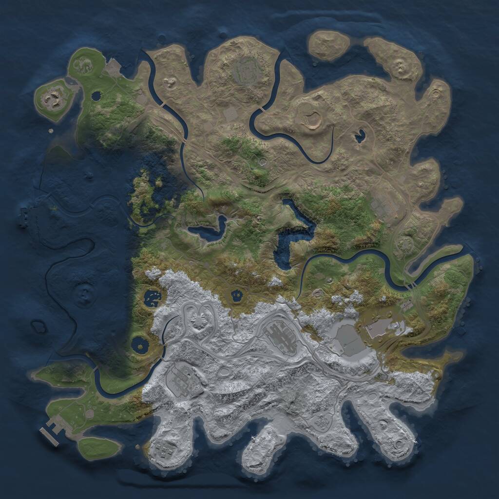 Rust Map: Procedural Map, Size: 4250, Seed: 256495376, 15 Monuments