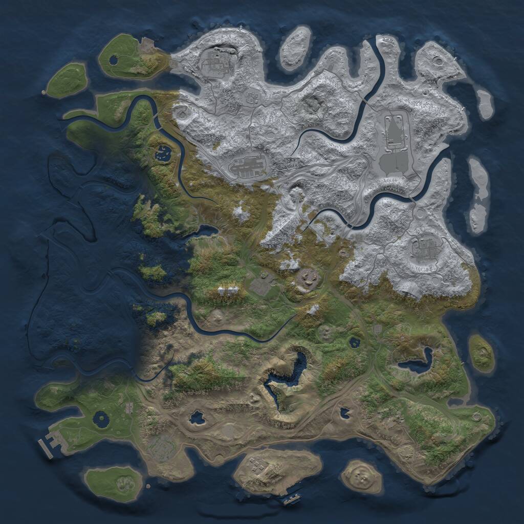 Rust Map: Procedural Map, Size: 4800, Seed: 797070758, 16 Monuments