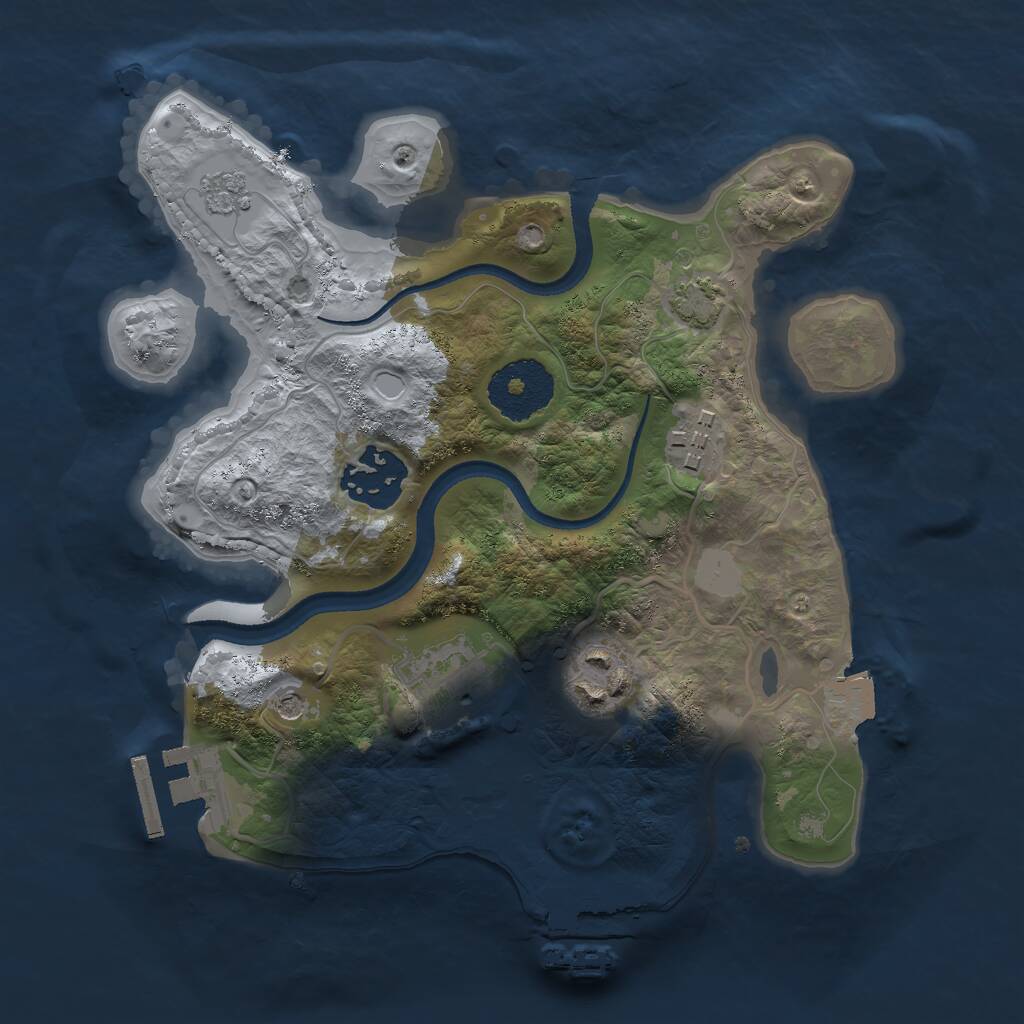 Rust Map: Procedural Map, Size: 2500, Seed: 360070422, 10 Monuments