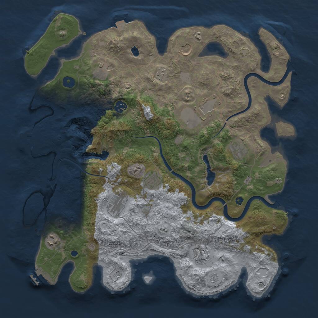 Rust Map: Procedural Map, Size: 4000, Seed: 599256475, 16 Monuments