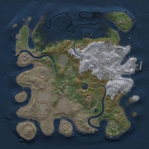 Thumbnail Rust Map: Procedural Map, Size: 3500, Seed: 2093010382, 13 Monuments