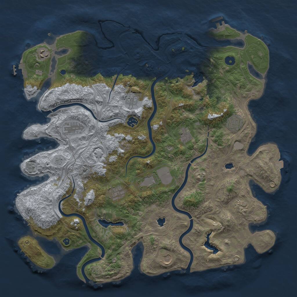 Rust Map: Procedural Map, Size: 4500, Seed: 182965272, 17 Monuments