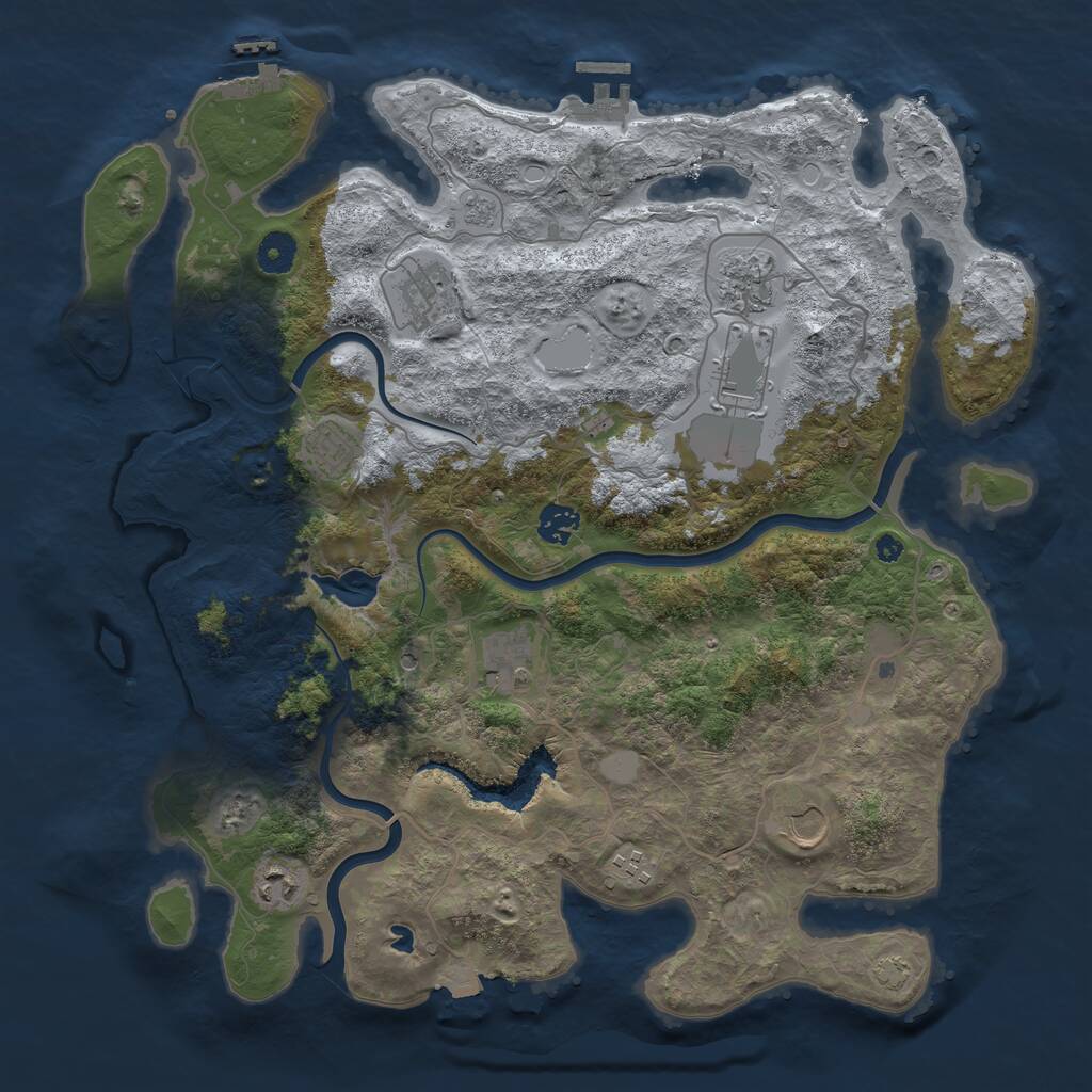 Rust Map: Procedural Map, Size: 4000, Seed: 37911104, 15 Monuments