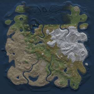 Thumbnail Rust Map: Procedural Map, Size: 4500, Seed: 1386408760, 17 Monuments