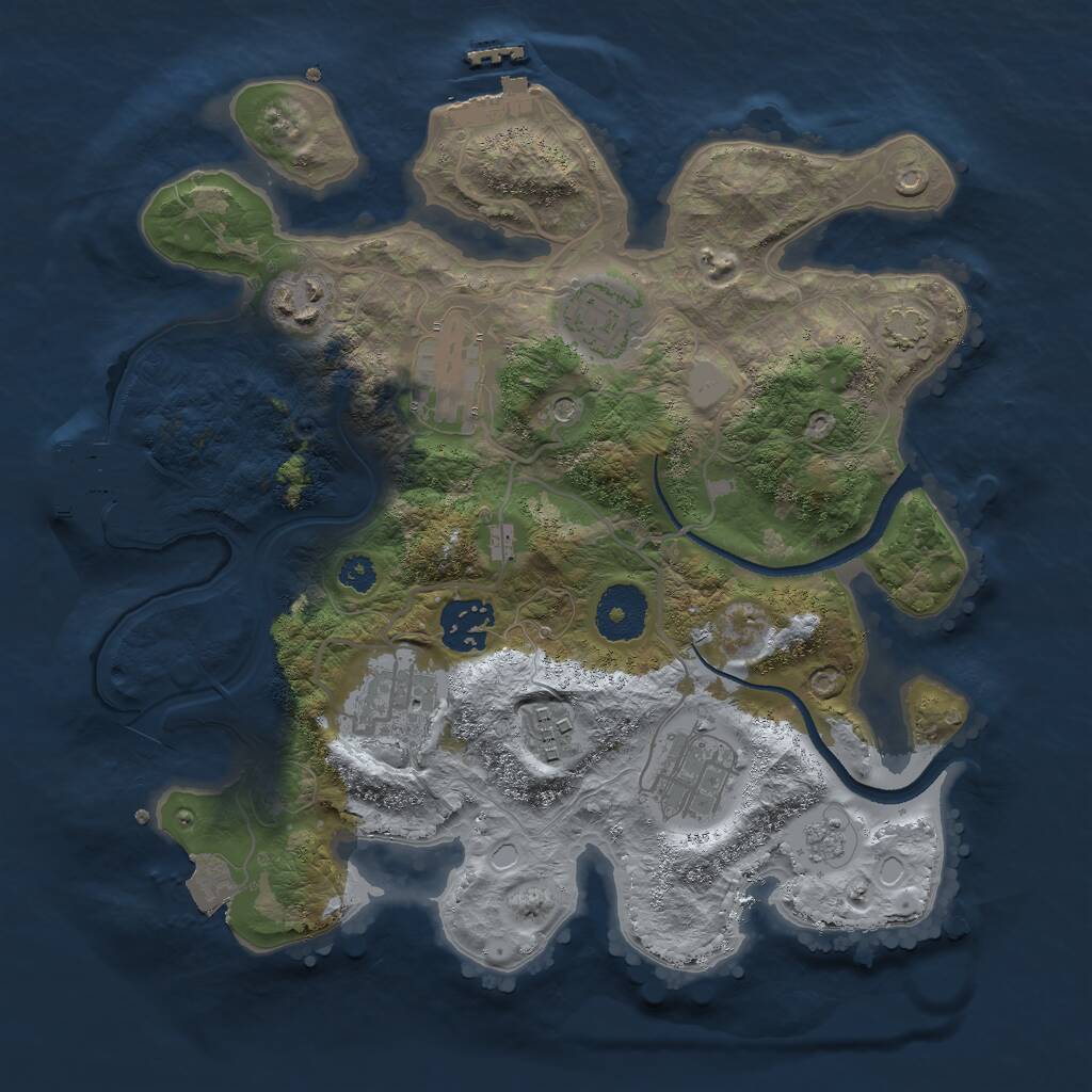 Rust Map: Procedural Map, Size: 3000, Seed: 14503, 13 Monuments