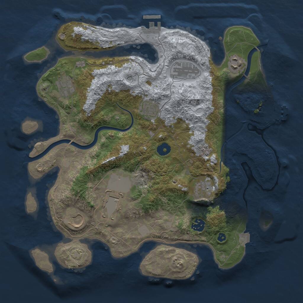 Rust Map: Procedural Map, Size: 3500, Seed: 289158262, 14 Monuments