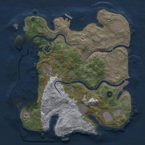 Thumbnail Rust Map: Procedural Map, Size: 3550, Seed: 578369846, 14 Monuments