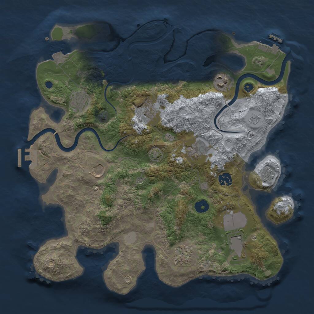 Rust Map: Procedural Map, Size: 3500, Seed: 35231, 15 Monuments