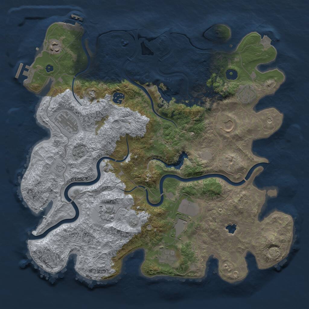 Rust Map: Procedural Map, Size: 4000, Seed: 75986358, 15 Monuments