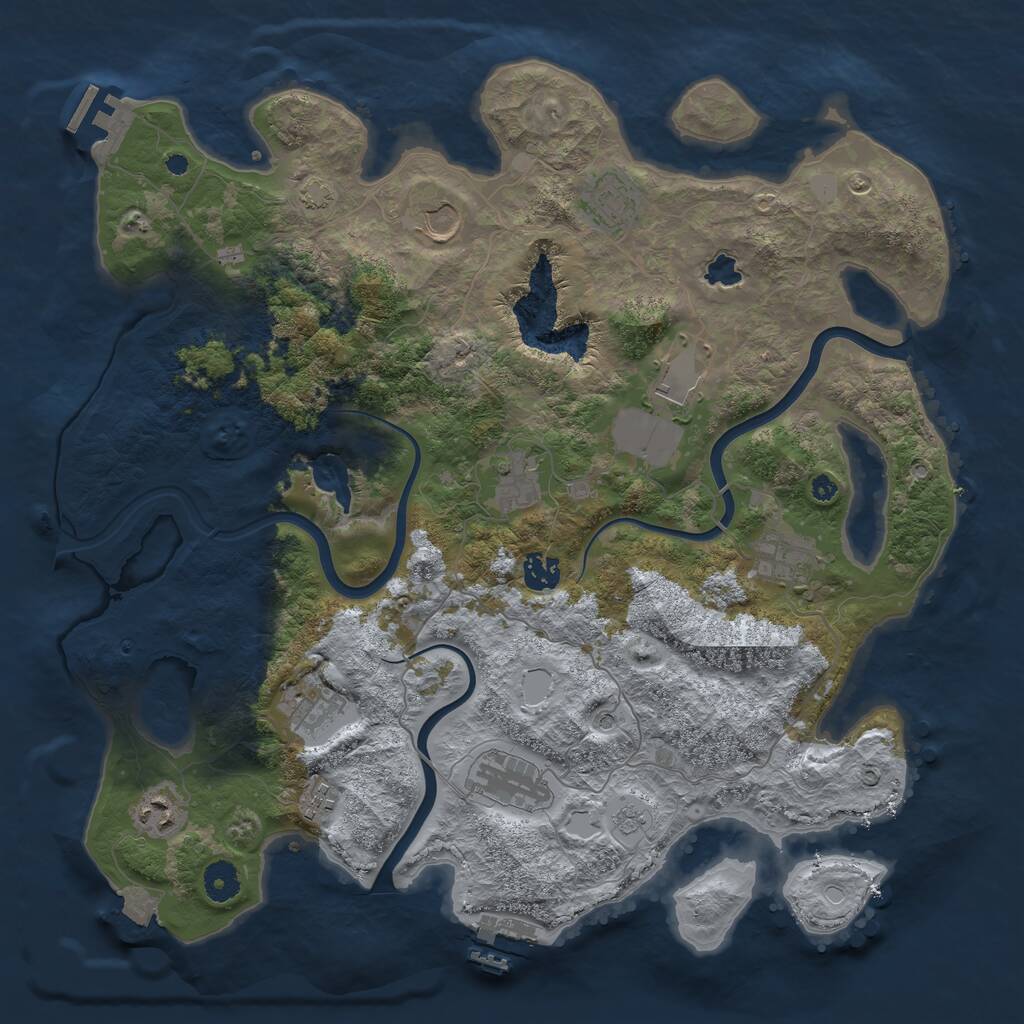 Rust Map: Procedural Map, Size: 4000, Seed: 769638052, 16 Monuments