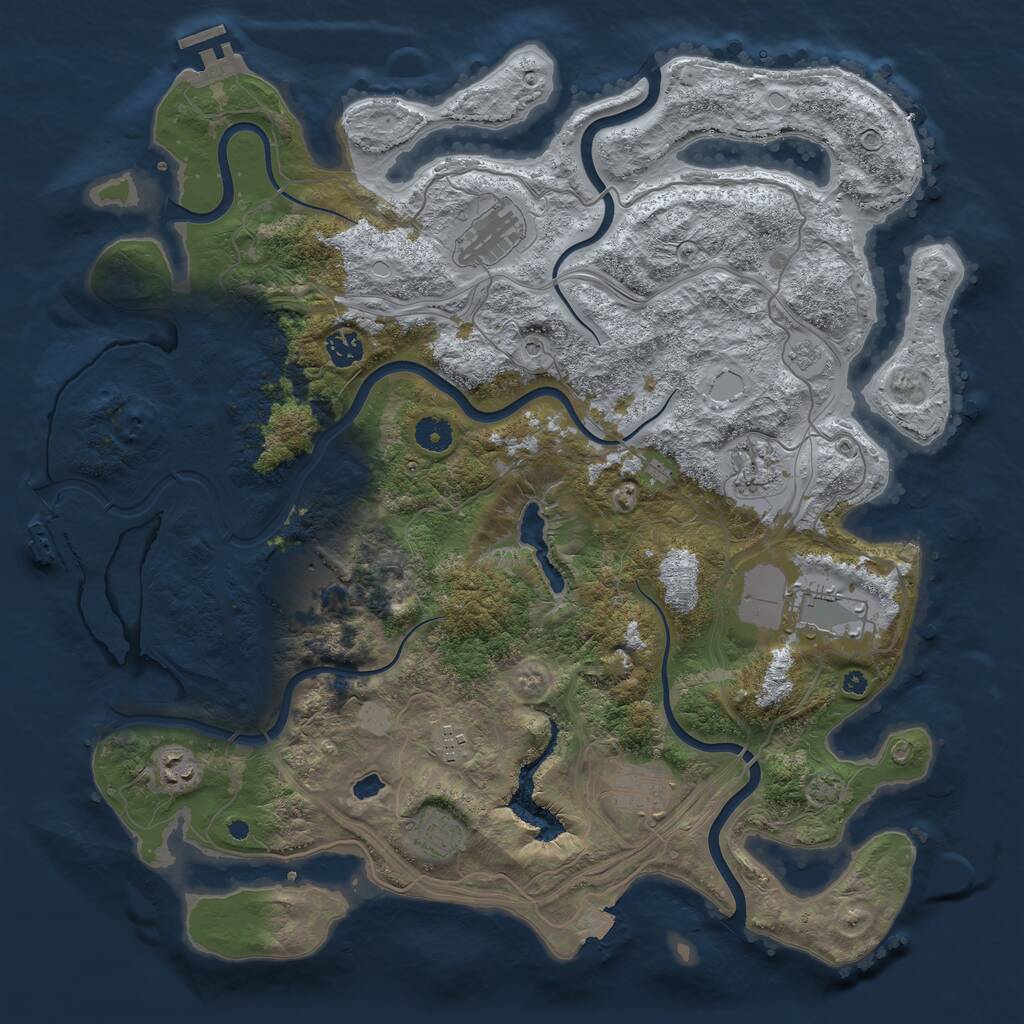 Rust Map: Procedural Map, Size: 4250, Seed: 12312025, 15 Monuments