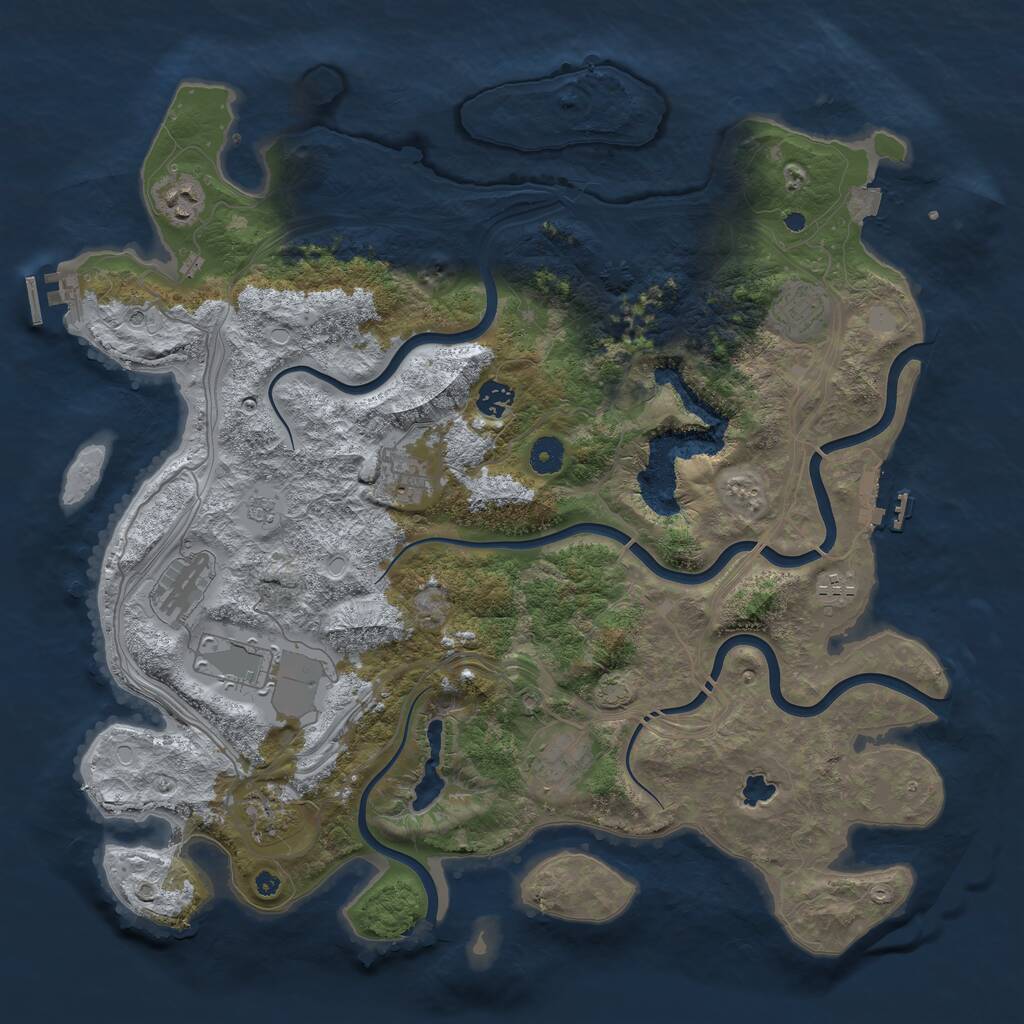 Rust Map: Procedural Map, Size: 4250, Seed: 1590513664, 15 Monuments