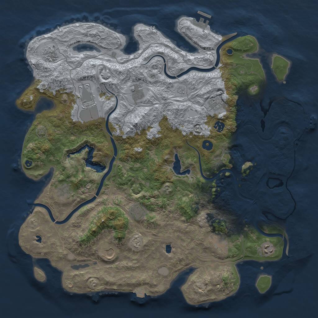 Rust Map: Procedural Map, Size: 4500, Seed: 1741071603, 17 Monuments