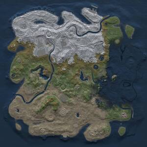 Thumbnail Rust Map: Procedural Map, Size: 4500, Seed: 1741071603, 17 Monuments