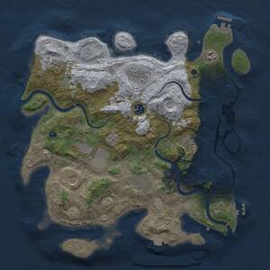 Thumbnail Rust Map: Procedural Map, Size: 3700, Seed: 1716824860, 15 Monuments