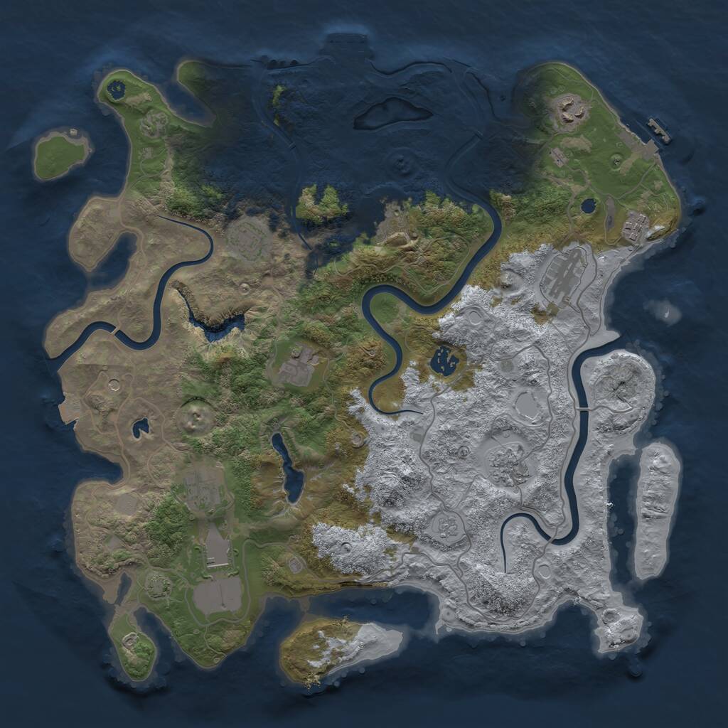 Rust Map: Procedural Map, Size: 4000, Seed: 5850007, 16 Monuments