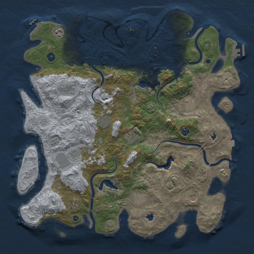 Rust Map: Procedural Map, Size: 4500, Seed: 858590967, 17 Monuments