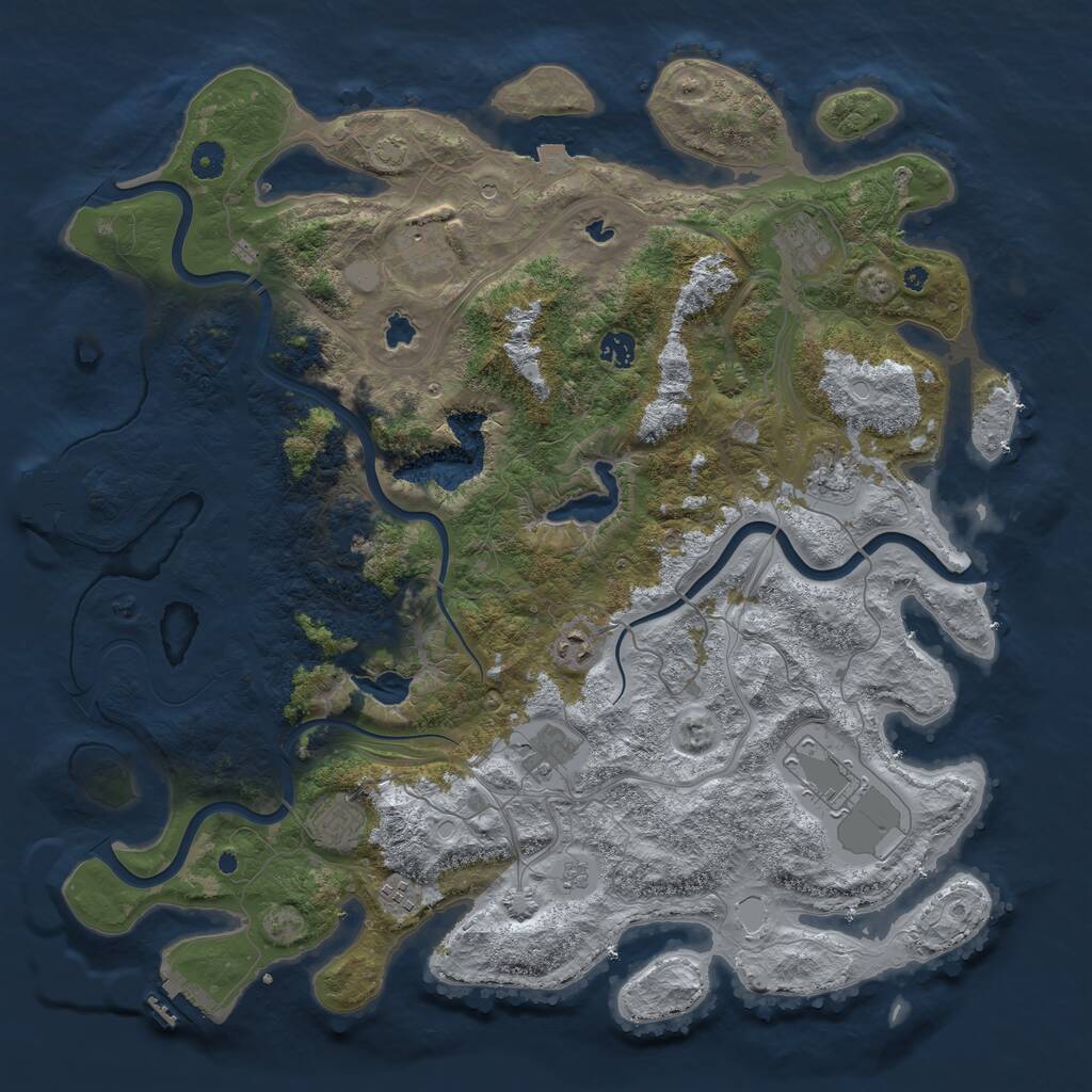 Rust Map: Procedural Map, Size: 4500, Seed: 296045880, 15 Monuments
