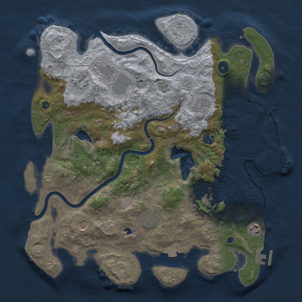 Rust Map: Procedural Map, Size: 4000, Seed: 18112009, 15 Monuments