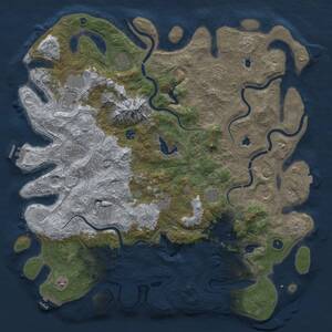 Thumbnail Rust Map: Procedural Map, Size: 5000, Seed: 1306060676, 17 Monuments