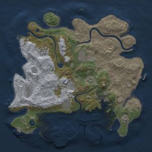 Thumbnail Rust Map: Procedural Map, Size: 3900, Seed: 1709678253, 16 Monuments