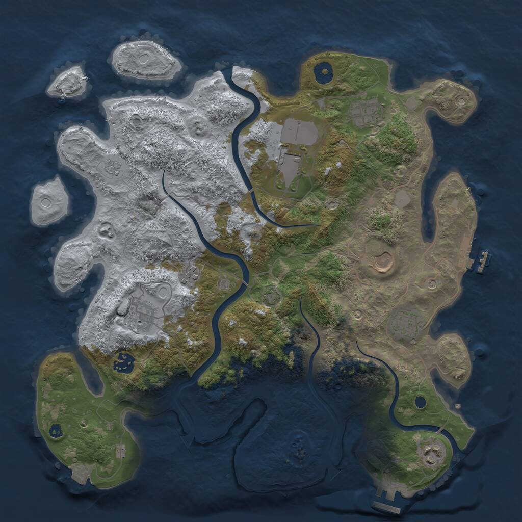 Rust Map: Procedural Map, Size: 3750, Seed: 93998014, 14 Monuments