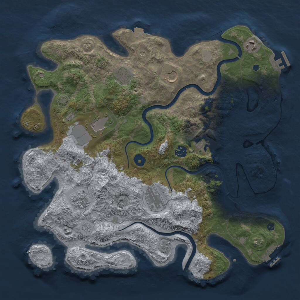 Rust Map: Procedural Map, Size: 3800, Seed: 181643129, 15 Monuments