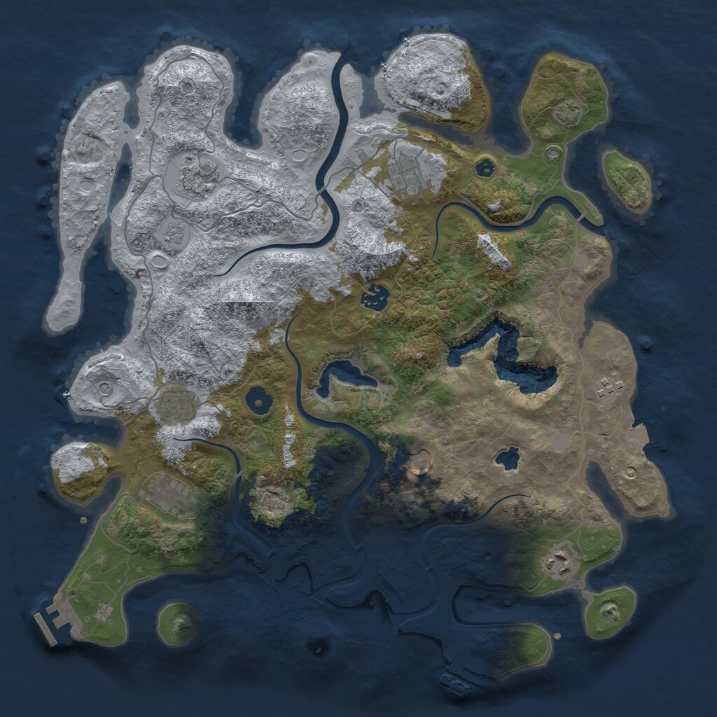 Rust Map: Procedural Map, Size: 4000, Seed: 1630985923, 14 Monuments