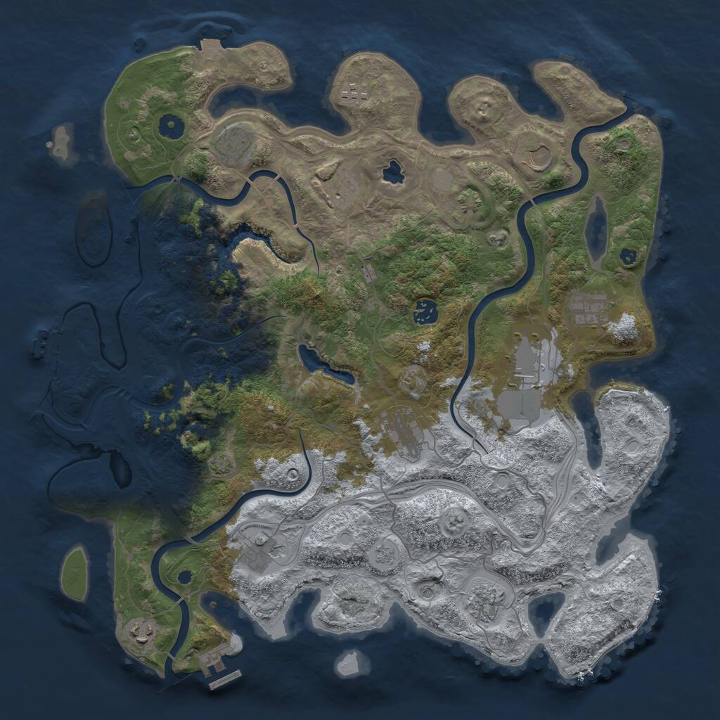 Rust Map: Procedural Map, Size: 4250, Seed: 1756165044, 17 Monuments