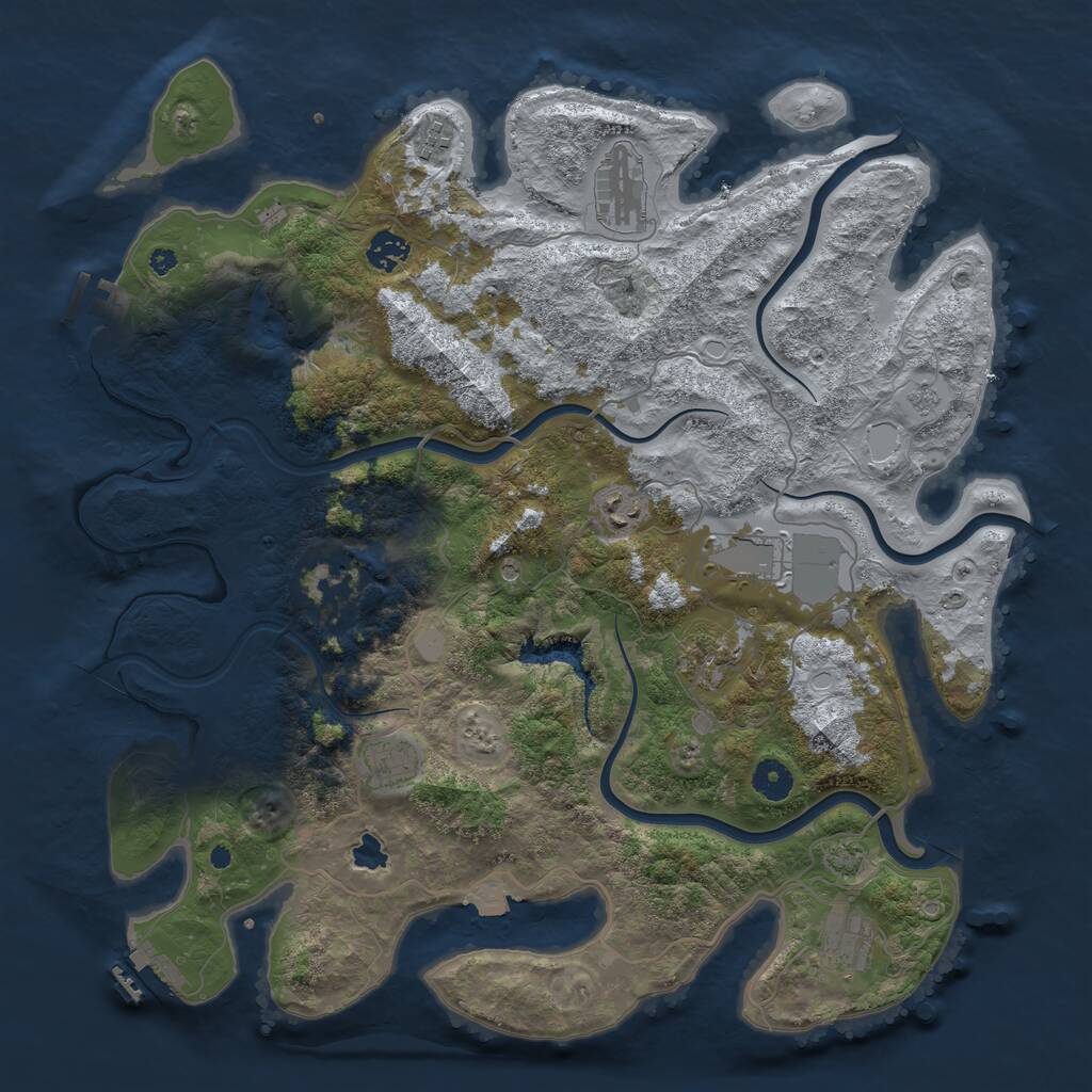 Rust Map: Procedural Map, Size: 4100, Seed: 3250, 15 Monuments