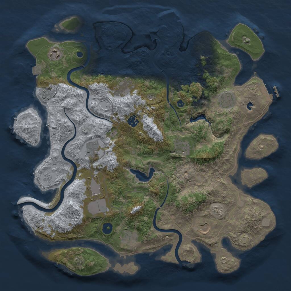 Rust Map: Procedural Map, Size: 4000, Seed: 998179, 16 Monuments