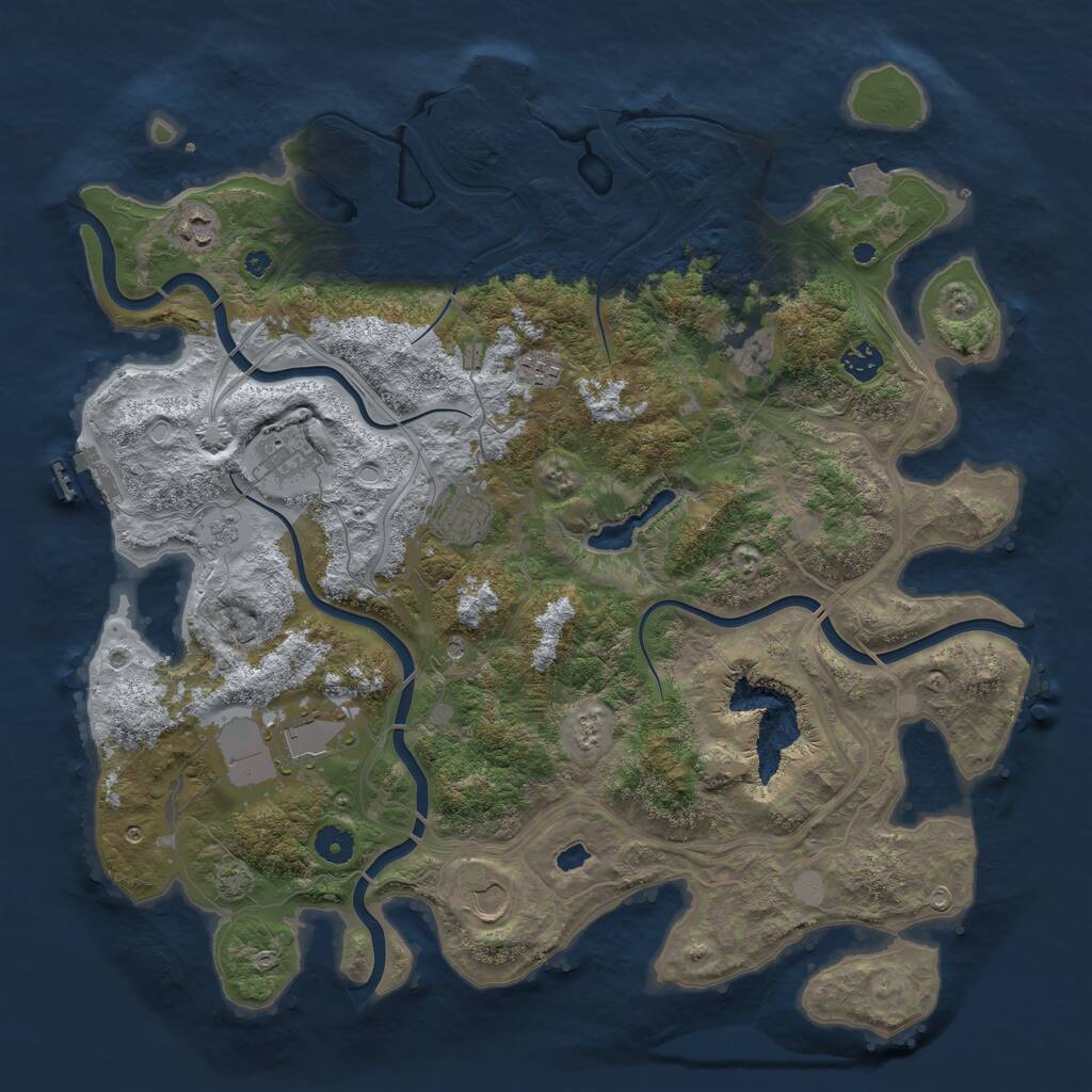 Rust Map: Procedural Map, Size: 4250, Seed: 2109045815, 14 Monuments