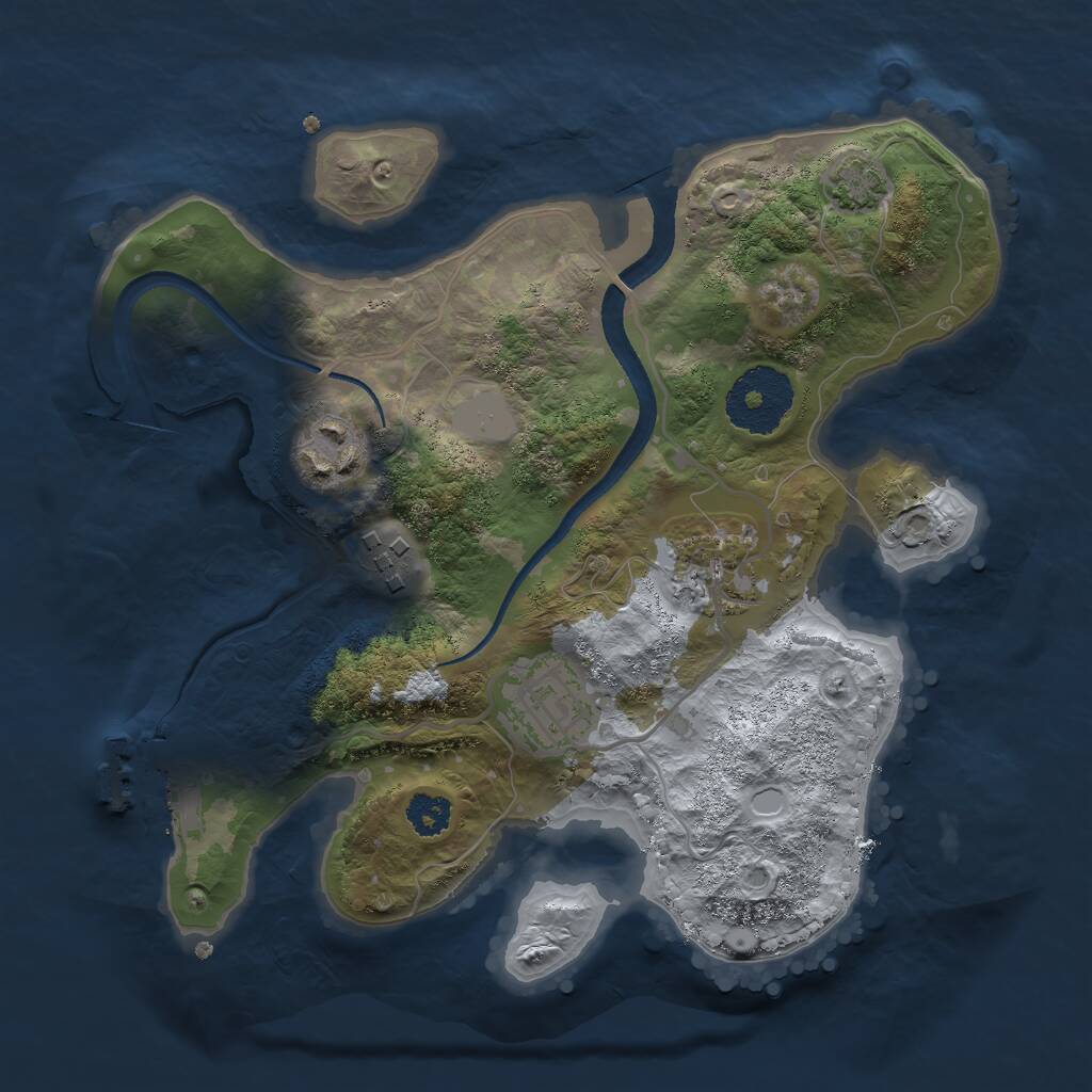 Rust Map: Procedural Map, Size: 2500, Seed: 278395389, 7 Monuments