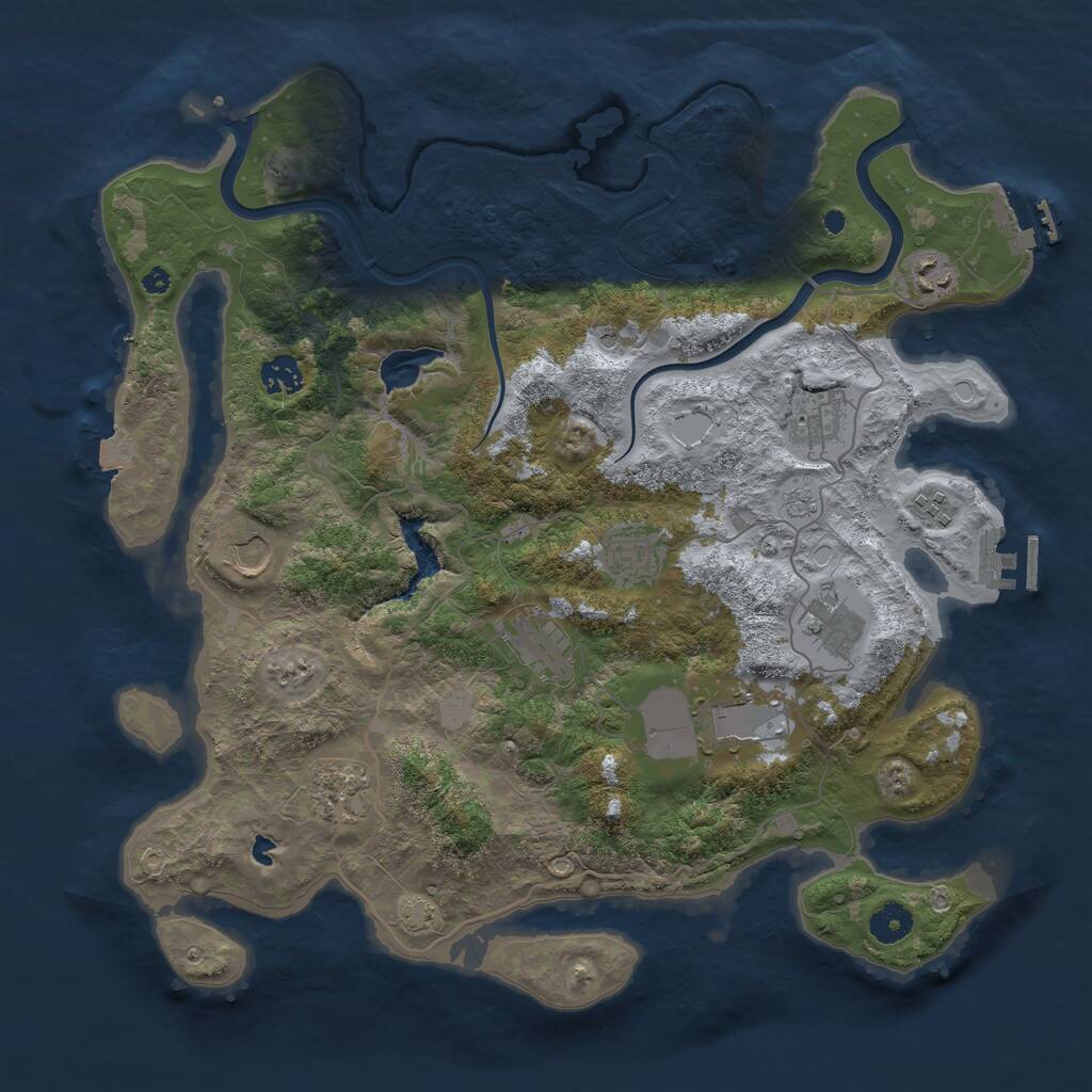 Rust Map: Procedural Map, Size: 4000, Seed: 490842899, 16 Monuments