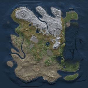 Thumbnail Rust Map: Procedural Map, Size: 3500, Seed: 1342929034, 14 Monuments