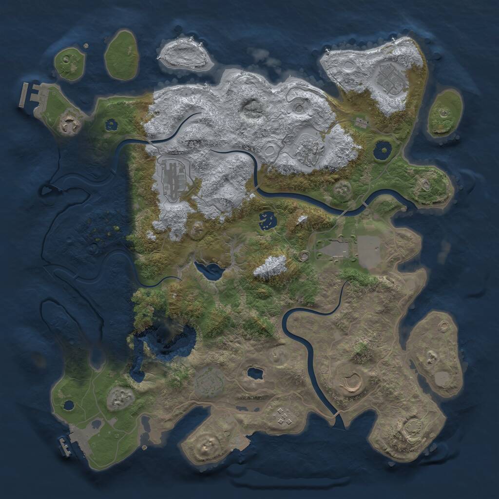 Rust Map: Procedural Map, Size: 4000, Seed: 987687387, 14 Monuments