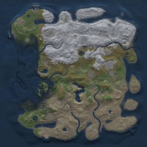 Thumbnail Rust Map: Procedural Map, Size: 4500, Seed: 135918541, 17 Monuments