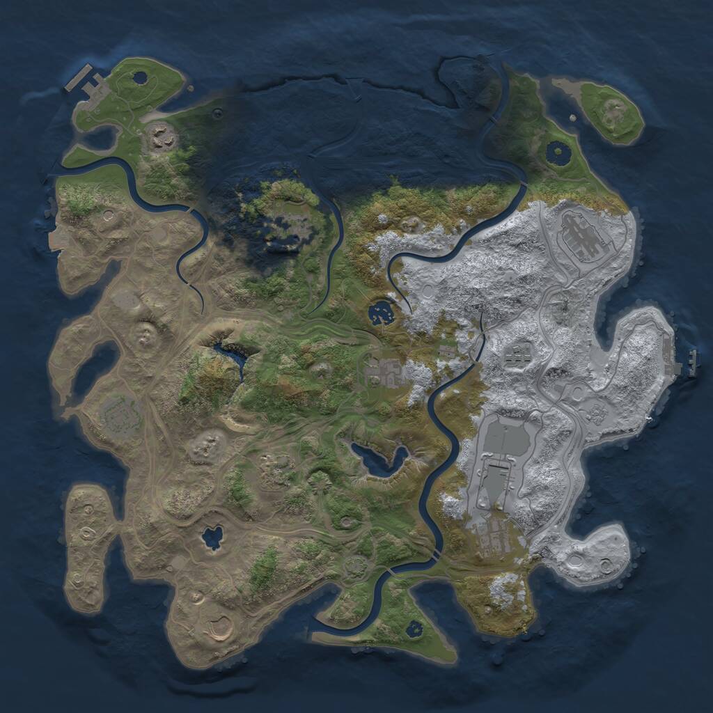Rust Map: Procedural Map, Size: 4250, Seed: 54721630, 17 Monuments