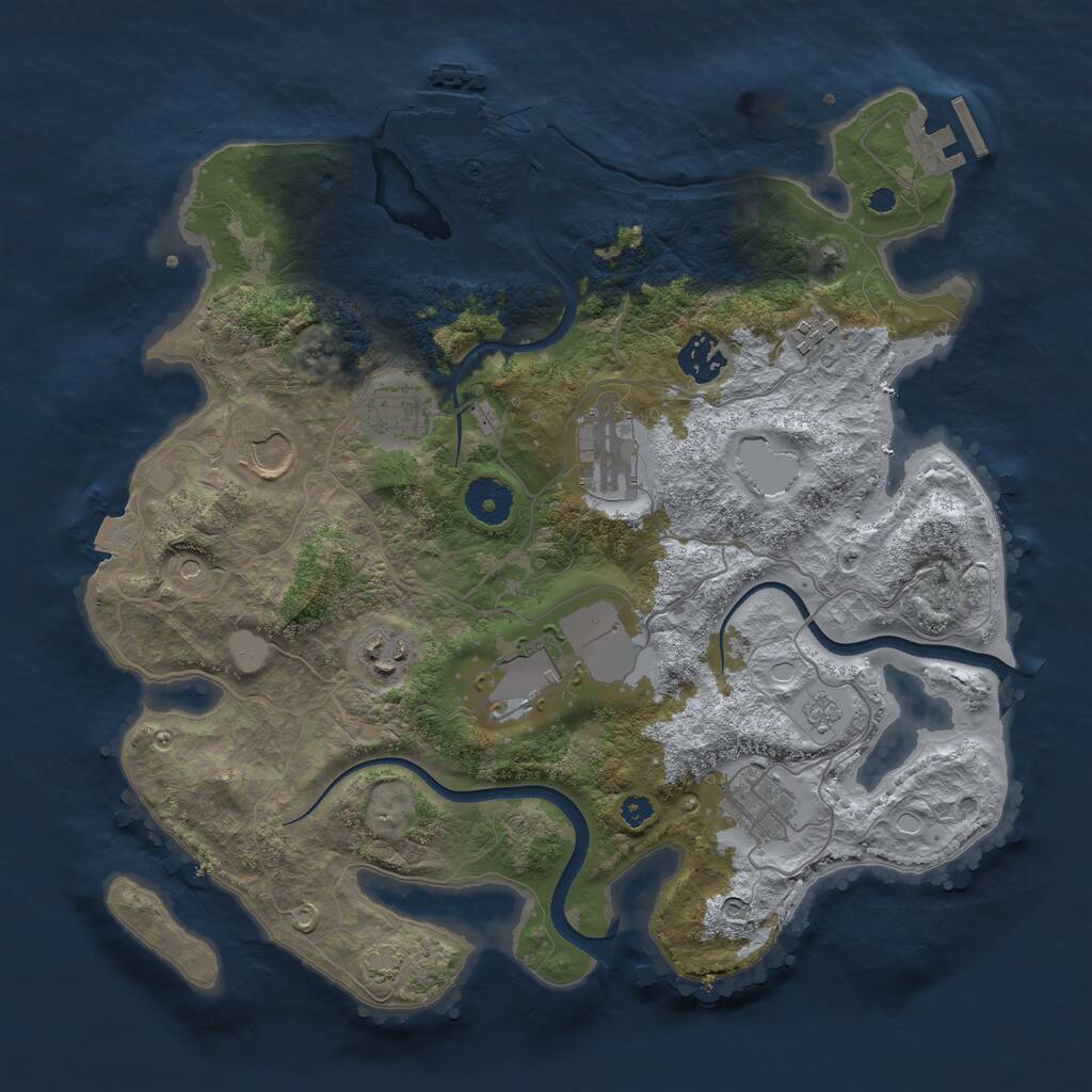 Rust Map: Procedural Map, Size: 3500, Seed: 1724178547, 14 Monuments