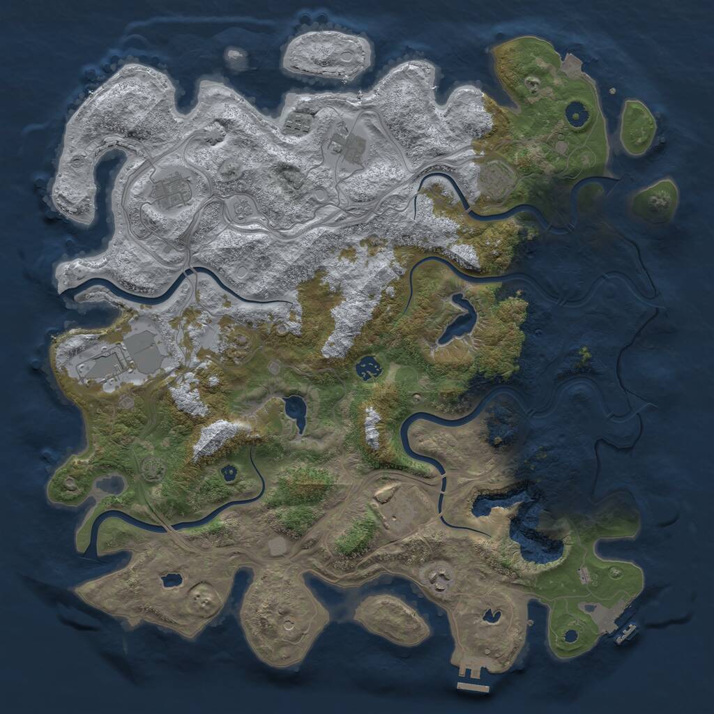 Rust Map: Procedural Map, Size: 4500, Seed: 159833646, 15 Monuments