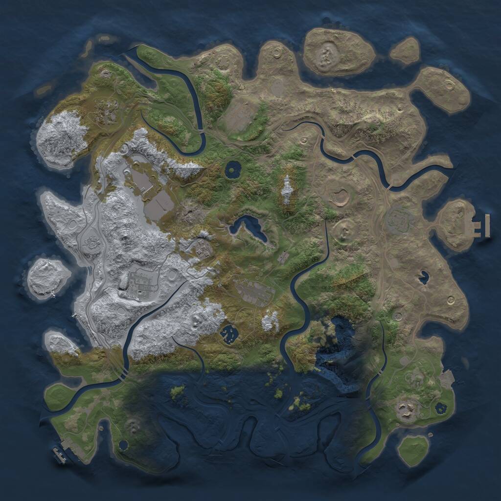 Rust Map: Procedural Map, Size: 4300, Seed: 20262026, 16 Monuments