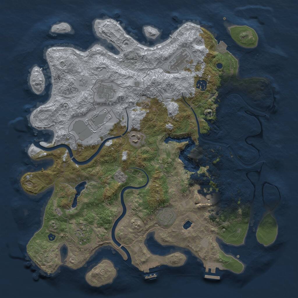 Rust Map: Procedural Map, Size: 4000, Seed: 12566634, 15 Monuments