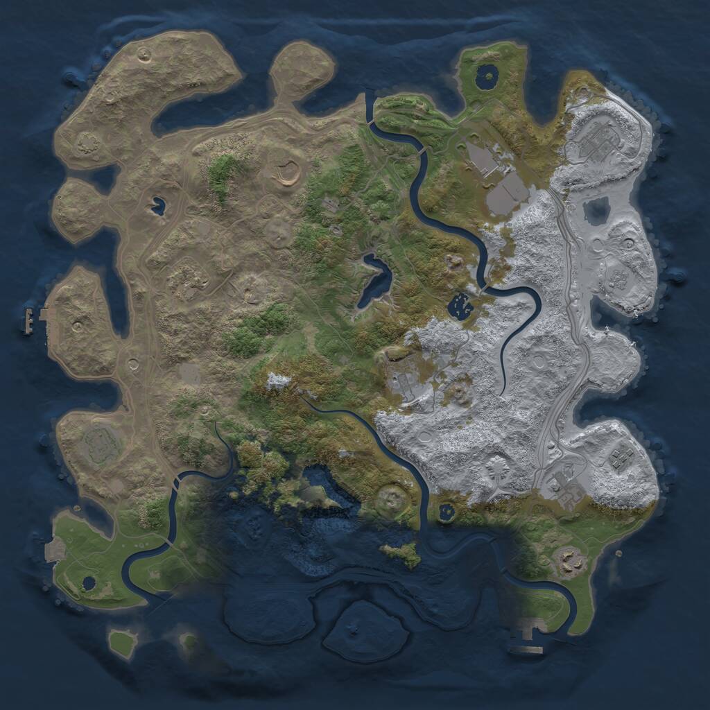 Rust Map: Procedural Map, Size: 4300, Seed: 66359780, 16 Monuments