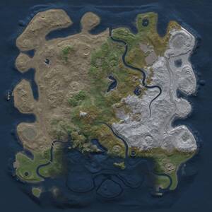 Thumbnail Rust Map: Procedural Map, Size: 4300, Seed: 66359780, 16 Monuments