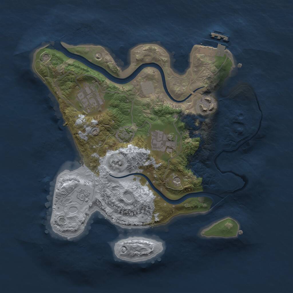 Rust Map: Procedural Map, Size: 2600, Seed: 1028367187, 8 Monuments